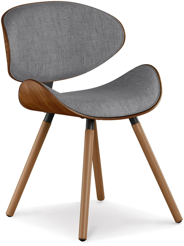Main image of Sierra Dining Chair in Linen Fabric, Grey, Wood and Fabric, Seating for Dining