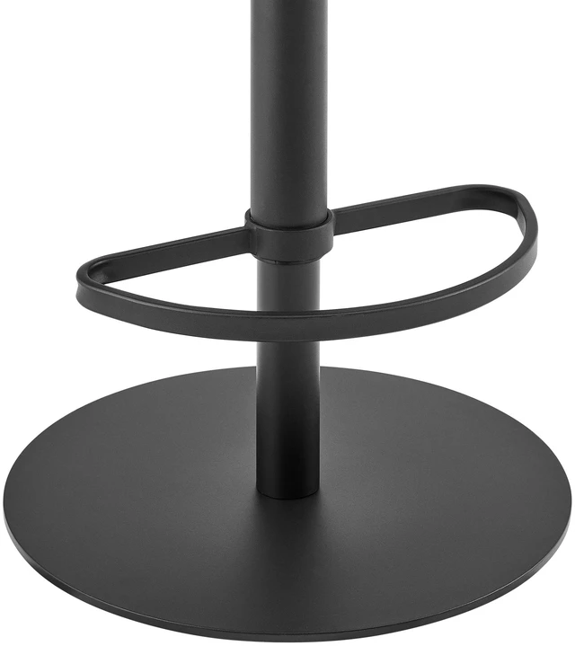 Alt view image 7 of 7 - Retro Swivel Black Metal Adjustable Height Barstool with Faux Leather Seat, Seating for Dining