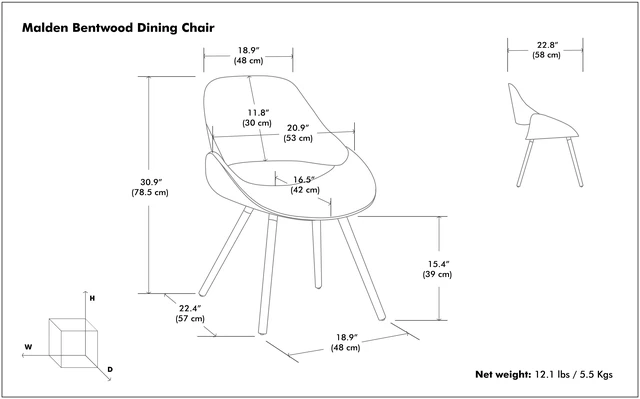 Alt view image 3 of 6 - Bentwood Dining Chair with in Acid Woven Fabric, Green, Wood and Fabric, Seating for Dining