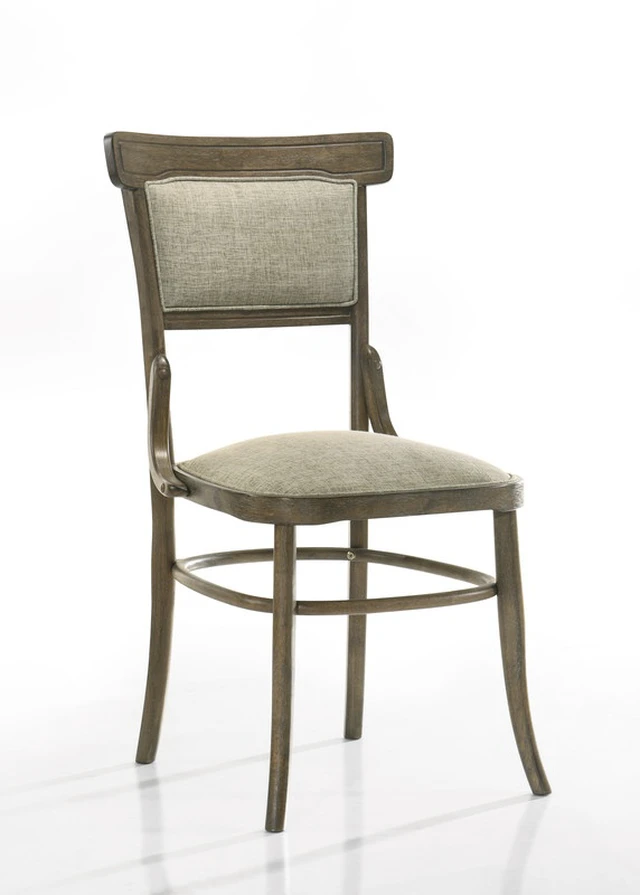 Alt view image 3 of 7 - Set 19 Inch Fabric Dining Chair with Cushion, Walnut, Solid Wood and MDF, Seating for Dining