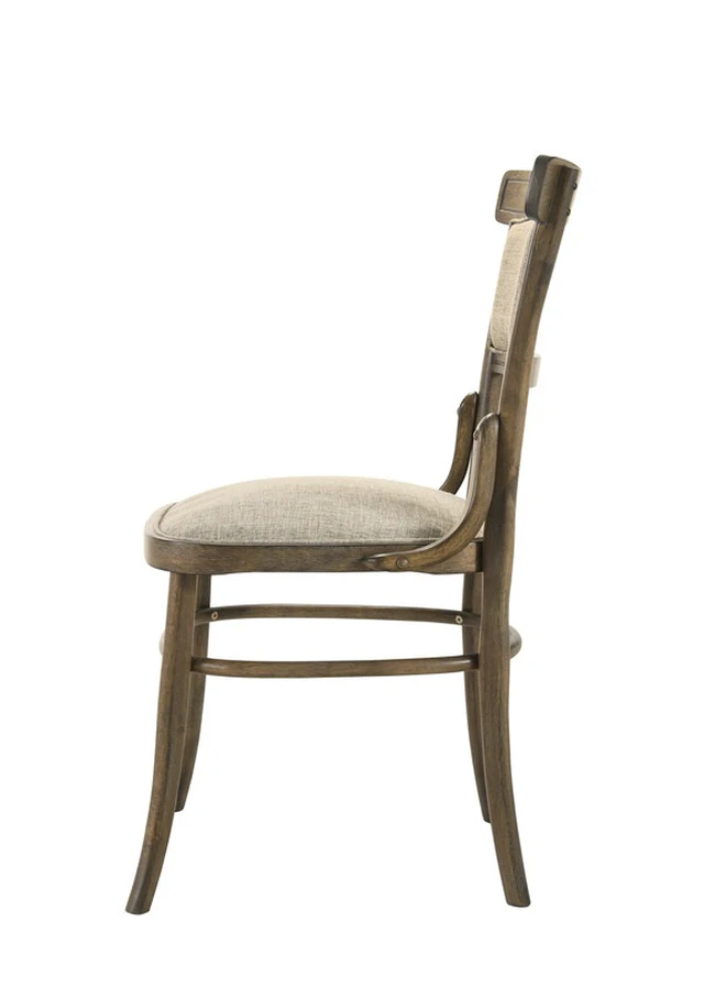 Alt view image 5 of 7 - Set 19 Inch Fabric Dining Chair with Cushion, Walnut, Solid Wood and MDF, Seating for Dining