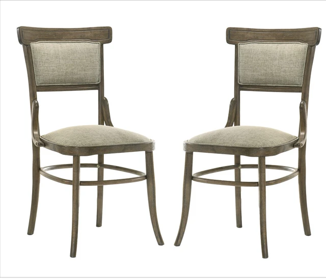 Alt view image 2 of 7 - Set 19 Inch Fabric Dining Chair with Cushion, Walnut, Solid Wood and MDF, Seating for Dining