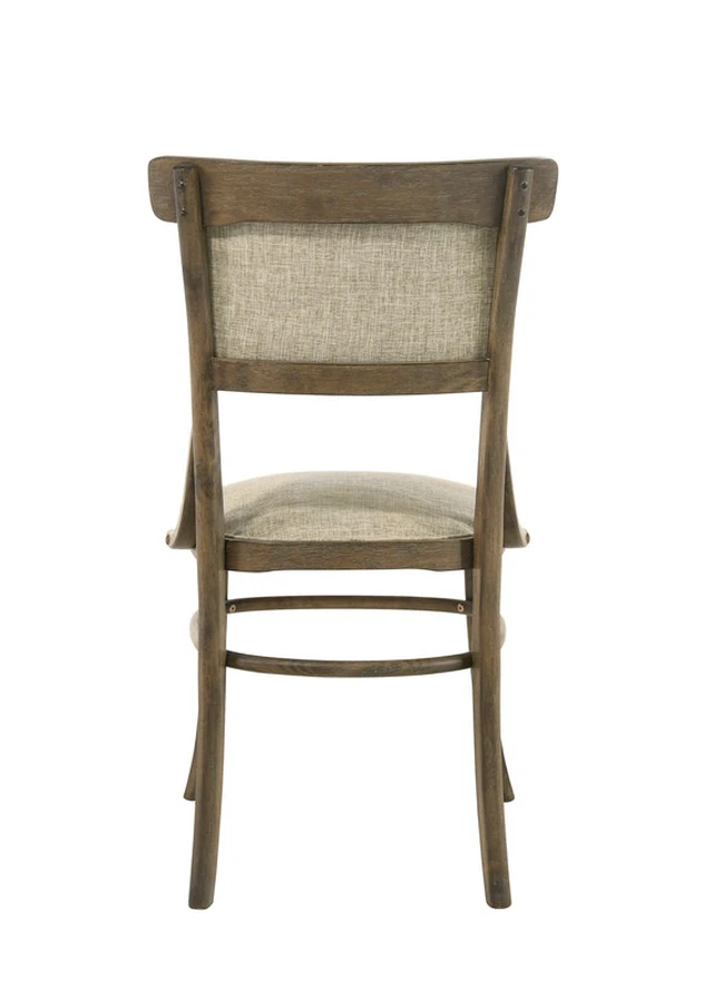 Alt view image 6 of 7 - Set 19 Inch Fabric Dining Chair with Cushion, Walnut, Solid Wood and MDF, Seating for Dining