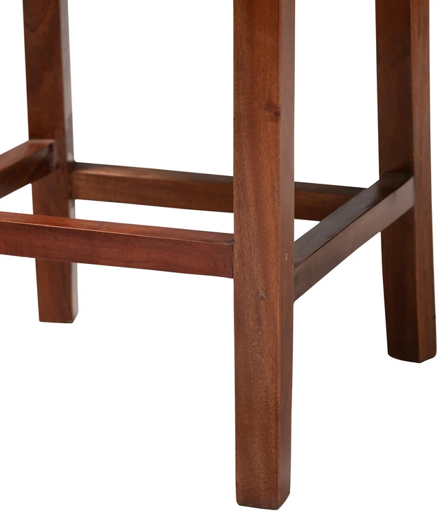 Alt view image 6 of 7 - Bohemian Rattan and Wood Counter Stool, Brown, Seating for Dining