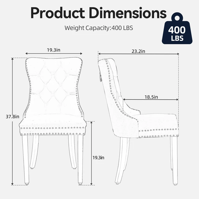 Alt view image 7 of 7 - Rubberwood Velvet Ergonomic Chairs, Set, Blue, Metal, Seating for Dining