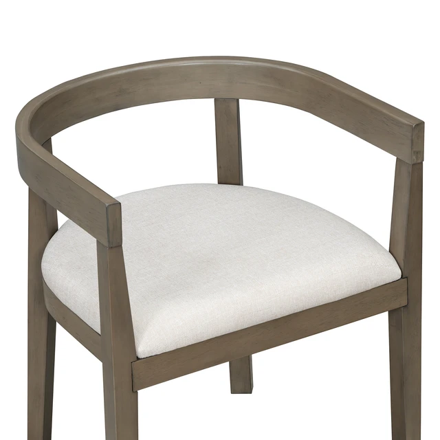 Alt view image 6 of 6 - Dining Chairs Set, Curved Back Upholstered Kitchen Chairs with Solid Wood Frame, Espresso, MDF and Solid Wood, Seating