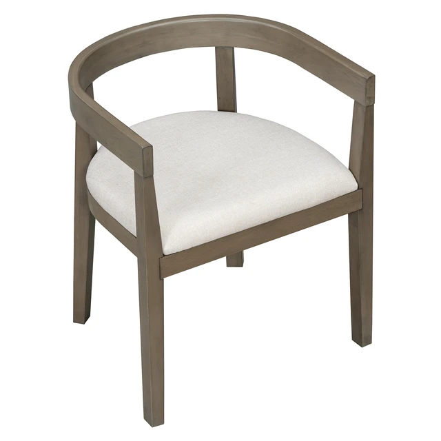 Alt view image 5 of 6 - Dining Chairs Set, Curved Back Upholstered Kitchen Chairs with Solid Wood Frame, Espresso, MDF and Solid Wood, Seating