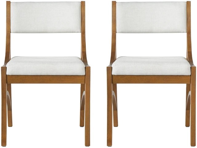 Alt view image 3 of 7 - Fabric Upholstered Dining Chairs, Kitchen Chairs with Curved Back Rubber Wood Frame Easy Assemble and Clean for Dining