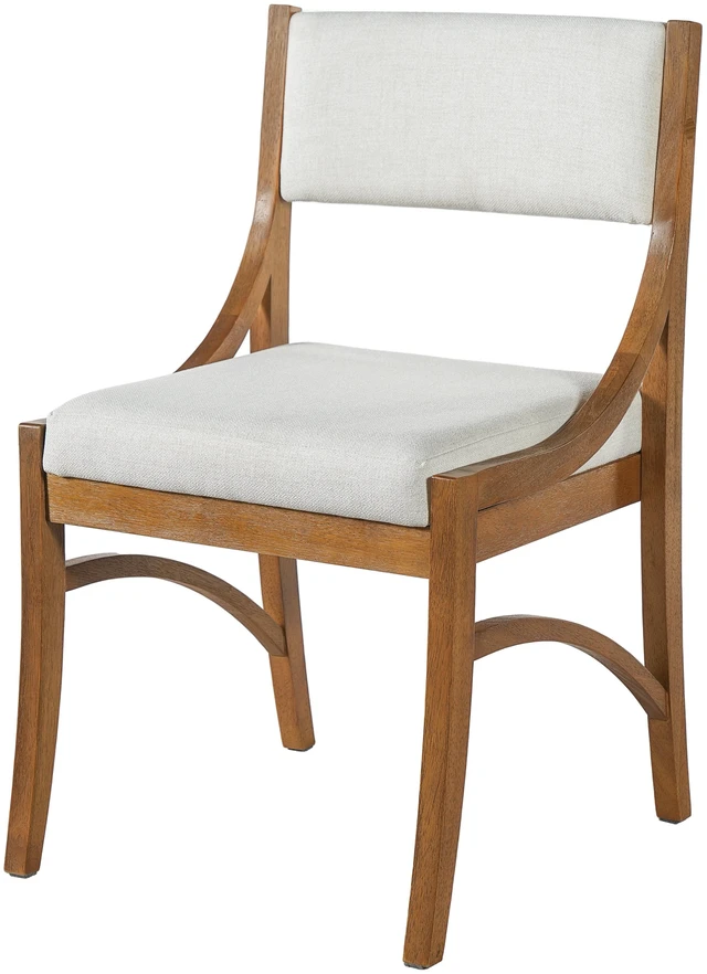 Alt view image 5 of 7 - Fabric Upholstered Dining Chairs, Kitchen Chairs with Curved Back Rubber Wood Frame Easy Assemble and Clean for Dining