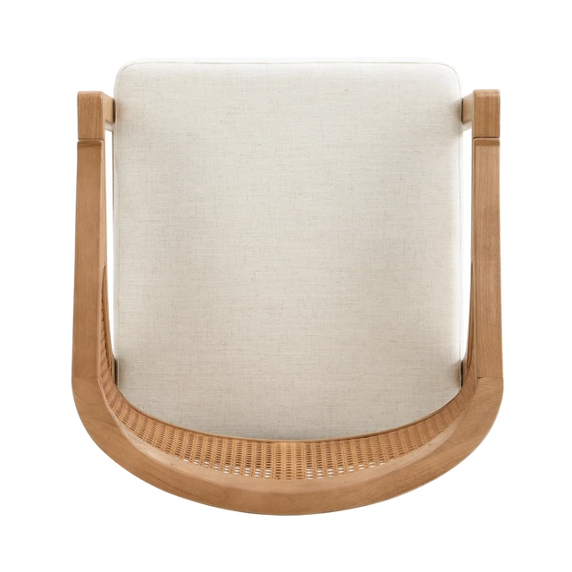 Alt view image 7 of 7 - Wooden Frame Counter Stool with Rattan Back Set, Beige Natural, Wood and Rattan, Seating for Dining