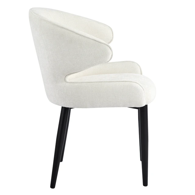 Alt view image 7 of 7 - Fabric Dining Chair, Set, Beige Black, Fabric and Iron, Seating for Dining