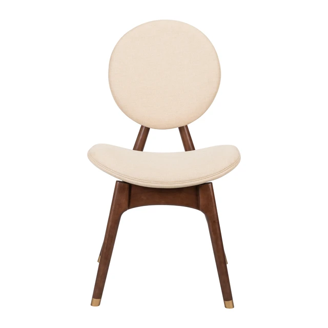 Alt view image 2 of 7 - Indoor Dining Chair Set, Beige Brown, Wood and Fabric, Seating for Dining
