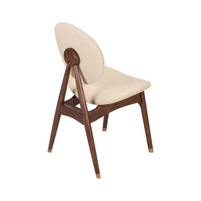 Alt view image 6 of 7 - Indoor Dining Chair Set, Beige Brown, Wood and Fabric, Seating for Dining