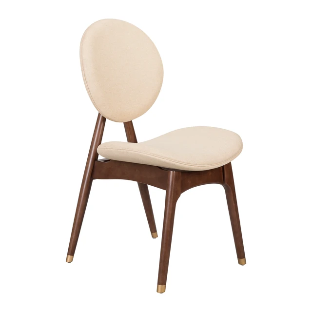 Alt view image 4 of 7 - Indoor Dining Chair Set, Beige Brown, Wood and Fabric, Seating for Dining