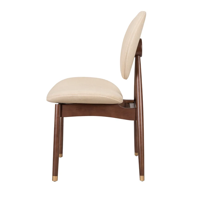 Alt view image 7 of 7 - Indoor Dining Chair Set, Beige Brown, Wood and Fabric, Seating for Dining