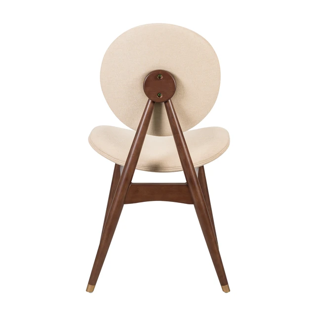 Alt view image 5 of 7 - Indoor Dining Chair Set, Beige Brown, Wood and Fabric, Seating for Dining