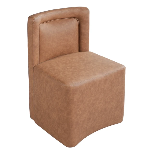 Alt view image 6 of 7 - Set Upholstered Dining Chairs, Fully Assembled 400 LBS Capacity, Camel, Plywood and PU, Seating for Dining
