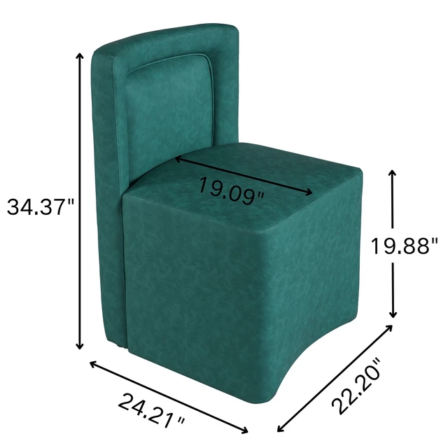Alt view image 3 of 7 - Set Upholstered Dining Chairs, Fully Assembled 400 LBS Capacity, Green, Plywood and PU, Seating for Dining