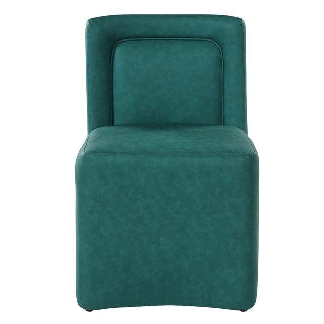 Alt view image 5 of 7 - Set Upholstered Dining Chairs, Fully Assembled 400 LBS Capacity, Green, Plywood and PU, Seating for Dining