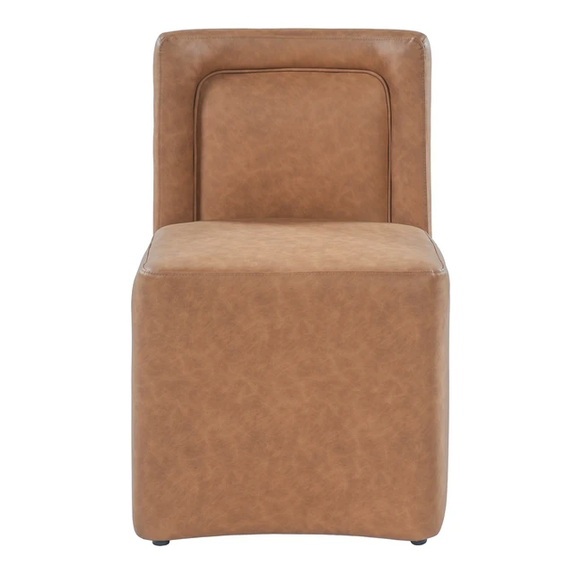 Alt view image 5 of 7 - Set Upholstered Dining Chairs, Fully Assembled 400 LBS Capacity, Camel, Plywood and PU, Seating for Dining