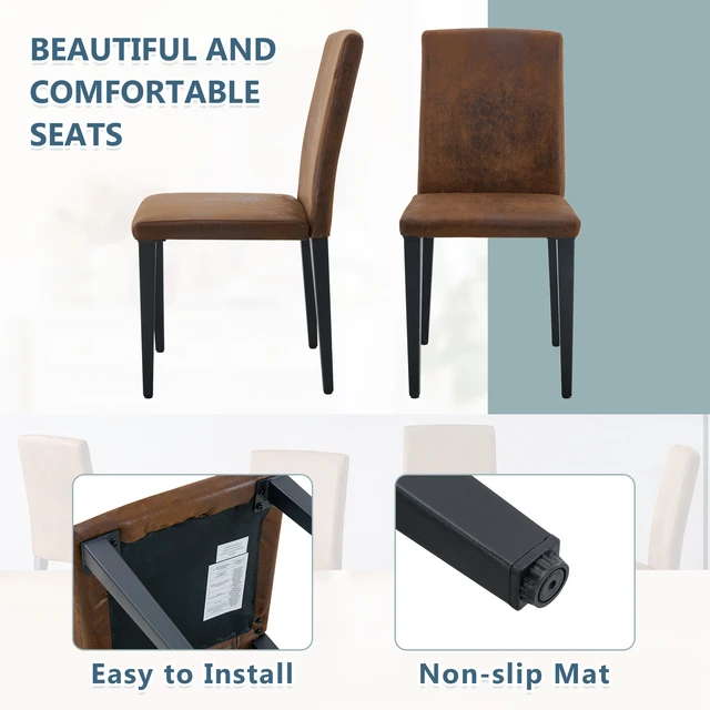Alt view image 7 of 7 - Four Technology Fabric Dining Chairs, Simple and Accompanied Exquisite and Dining Chairs Unlock New Experience Set