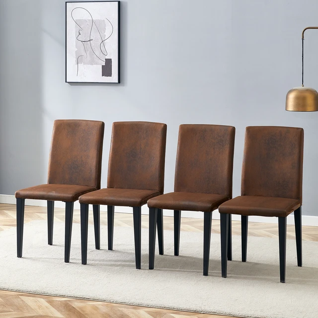 Alt view image 2 of 7 - Four Technology Fabric Dining Chairs, Simple and Accompanied Exquisite and Dining Chairs Unlock New Experience Set