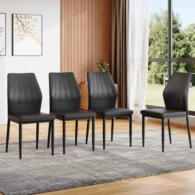 Alt view image 2 of 7 - Set Dining Chairs, 37 Inches High Ergonomic Backrest Combines Comfort and Perfectly Blends Comfort and Elegance