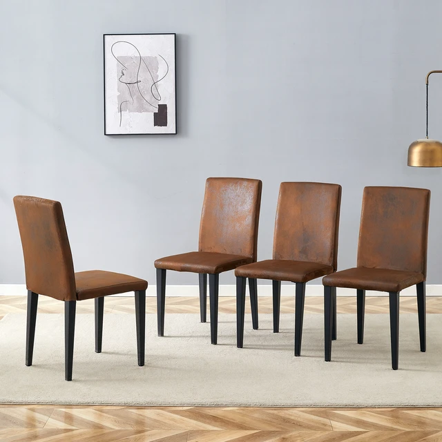 Alt view image 3 of 7 - Four Technology Fabric Dining Chairs, Simple and Accompanied Exquisite and Dining Chairs Unlock New Experience Set