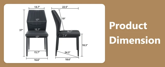 Alt view image 7 of 7 - Set Dining Chairs, 37 Inches High Ergonomic Backrest Combines Comfort and Perfectly Blends Comfort and Elegance
