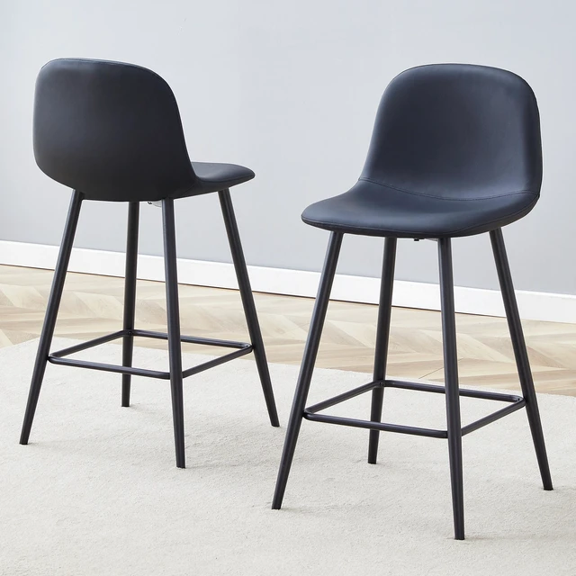 Alt view image 3 of 7 - Bar Chair Set 2 Pieces, Stable Comfort Thoughtful Design Rounded Backrest Suitable for Placement in Bars Living Bars