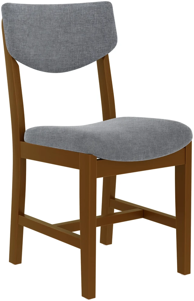 Alt view image 6 of 7 - 4 Piece Dining Chair Solid Wood Frame with Gray Fabric Cushion, Upholstered Accent Chair for Kitchen Dining Living