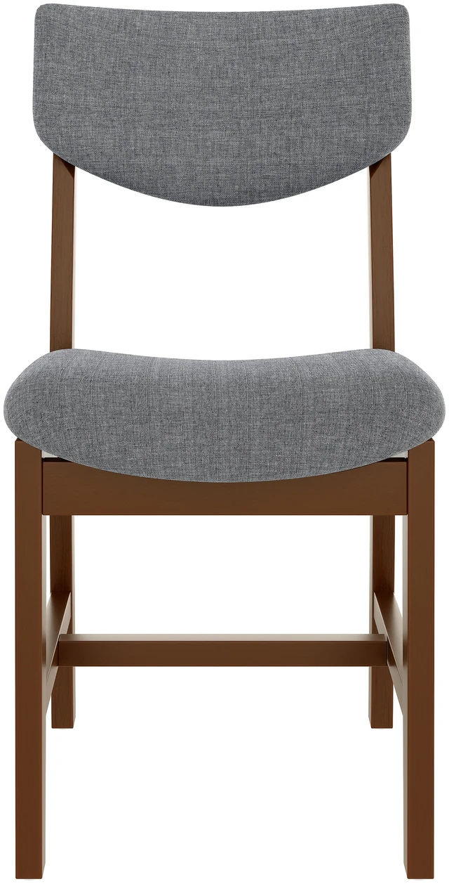 Alt view image 7 of 7 - 4 Piece Dining Chair Solid Wood Frame with Gray Fabric Cushion, Upholstered Accent Chair for Kitchen Dining Living