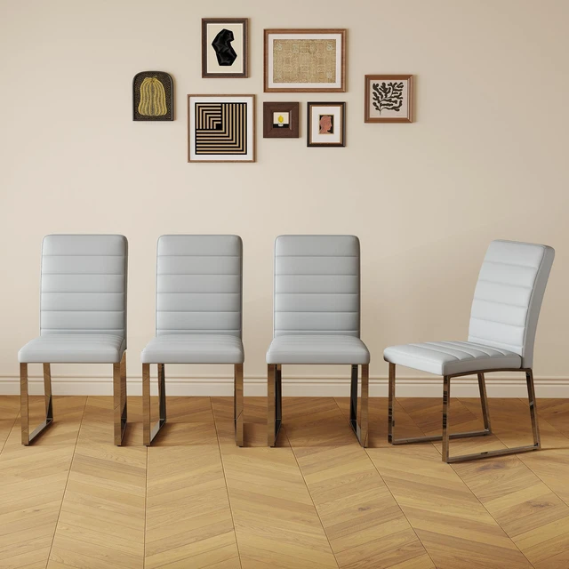 Alt view image 7 of 7 - Pack Heavy Duty Chairs Set Inchthick Cushion, Iron Frame for Colors Value, Grey Silver, Metal and PU, Seating for Dining