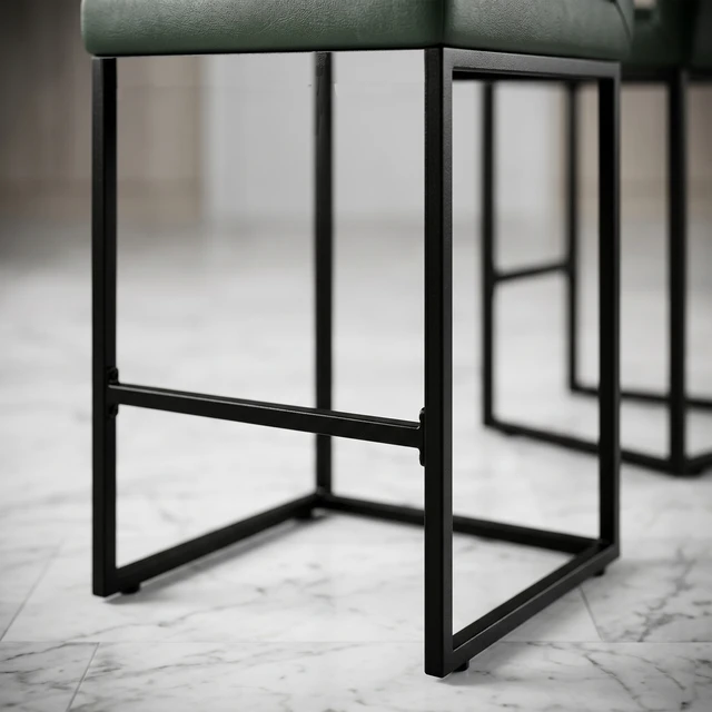 Alt view image 7 of 7 - 25.6 Inch Counter Height Bar Stools Set with Cushion and Back Bar Chairs for Kitchen Island Counter with Metal Leg