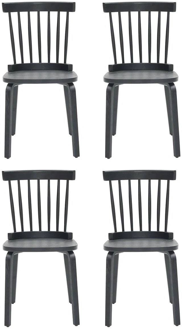Alt view image 7 of 7 - Windsor Dining Chairs Set, Spindle Back Widen Seat Mid-Century French Country for Living Restaurant, Black, Wood