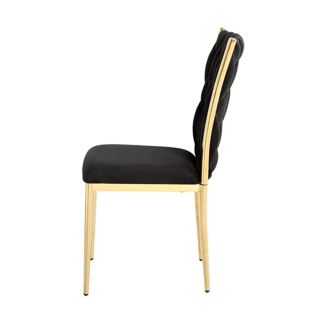 Alt view image 2 of 7 - Simple Velvet Dining Chair, Family Stool Back Student Table Chair Plated Metal Legs Suitable for Dining Kitchen Set