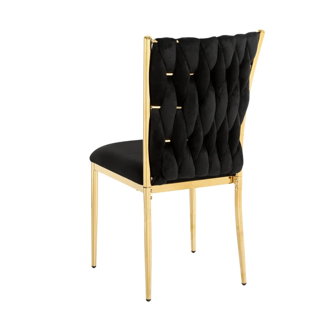 Alt view image 4 of 7 - Simple Velvet Dining Chair, Family Stool Back Student Table Chair Plated Metal Legs Suitable for Dining Kitchen Set