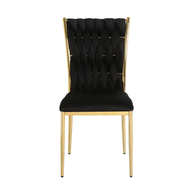 Alt view image 3 of 7 - Simple Velvet Dining Chair, Family Stool Back Student Table Chair Plated Metal Legs Suitable for Dining Kitchen Set