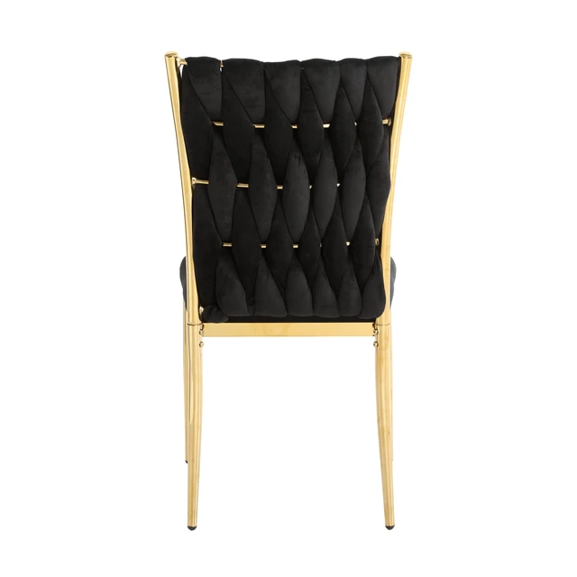 Alt view image 5 of 7 - Simple Velvet Dining Chair, Family Stool Back Student Table Chair Plated Metal Legs Suitable for Dining Kitchen Set