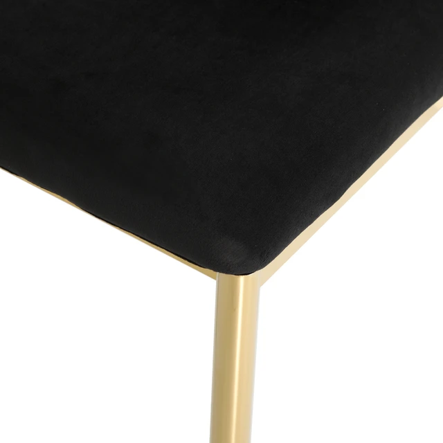 Alt view image 6 of 7 - Simple Velvet Dining Chair, Family Stool Back Student Table Chair Plated Metal Legs Suitable for Dining Kitchen Set