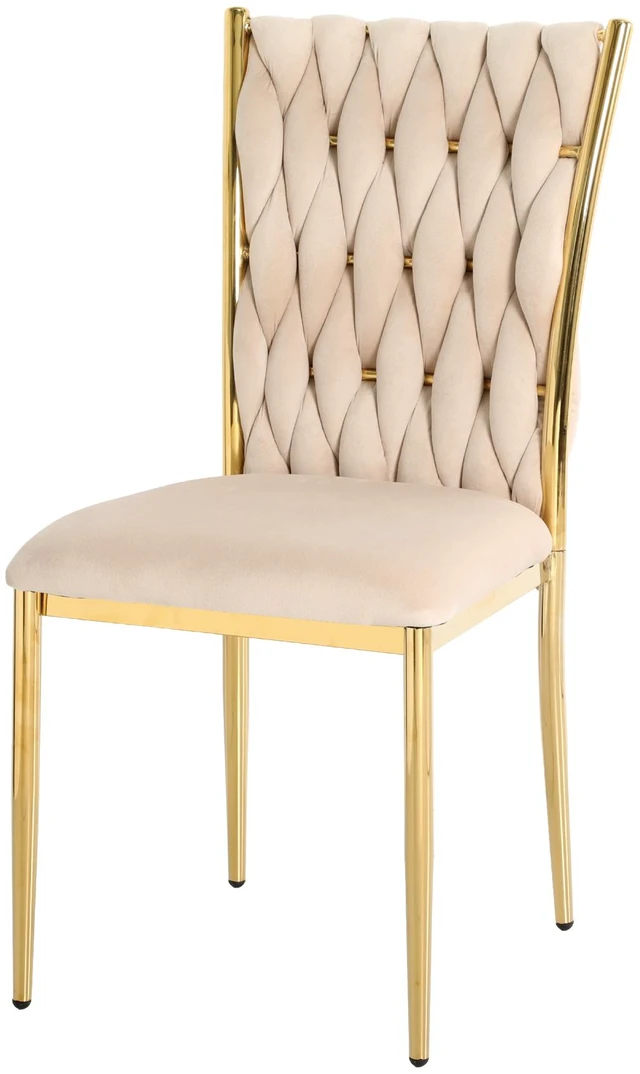 Alt view image 2 of 7 - Simple Velvet Dining Chair, Family Stool Back Student Table Chair Plated Metal Legs Suitable for Dining Kitchen Set