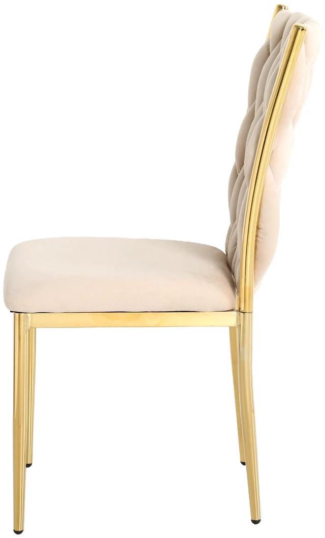 Alt view image 4 of 7 - Simple Velvet Dining Chair, Family Stool Back Student Table Chair Plated Metal Legs Suitable for Dining Kitchen Set