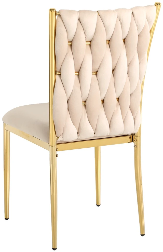 Alt view image 3 of 7 - Simple Velvet Dining Chair, Family Stool Back Student Table Chair Plated Metal Legs Suitable for Dining Kitchen Set