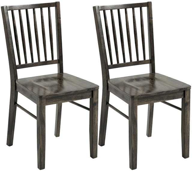 Main image of Dining Chairs Set, Ergonomic Solid Armless Kitchen Chairs with Rubberwood Legs for Dining Kitchen, Gray Charcoal