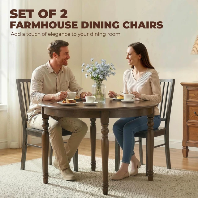 Alt view image 6 of 7 - Dining Chairs Set, Ergonomic Solid Armless Kitchen Chairs with Rubberwood Legs for Dining Kitchen, Gray Charcoal