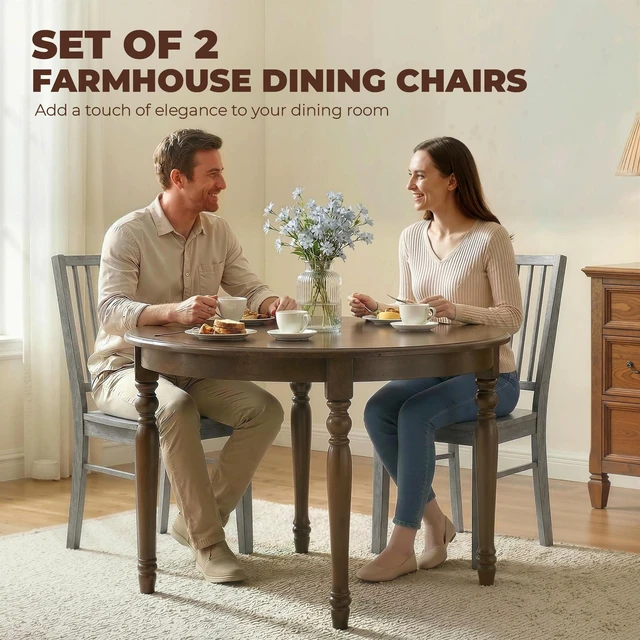 Alt view image 6 of 7 - Dining Chairs Set, Ergonomic Solid Armless Kitchen Chairs with Rubberwood Legs for Dining Kitchen, Rubber Wood