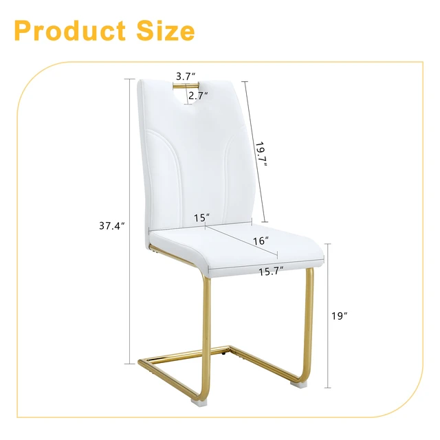 Alt view image 2 of 7 - Dining Chair Set Uniquely Designed Dining Chairs Material, Paired with Gold Metal Legs Suitable for Offices Restaurants