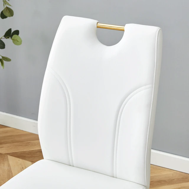 Alt view image 6 of 7 - Dining Chair Set Uniquely Designed Dining Chairs Material, Paired with Gold Metal Legs Suitable for Offices Restaurants