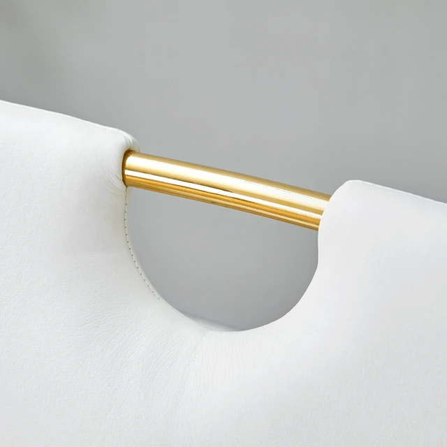 Alt view image 7 of 7 - Dining Chair Set Uniquely Designed Dining Chairs Material, Paired with Gold Metal Legs Suitable for Offices Restaurants