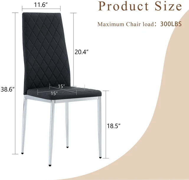 Alt view image 4 of 7 - Dining Chairs Set 4, Essential for Homes Meeting Family Dining Needs Material Seat Silver Metal Legs Blending Into